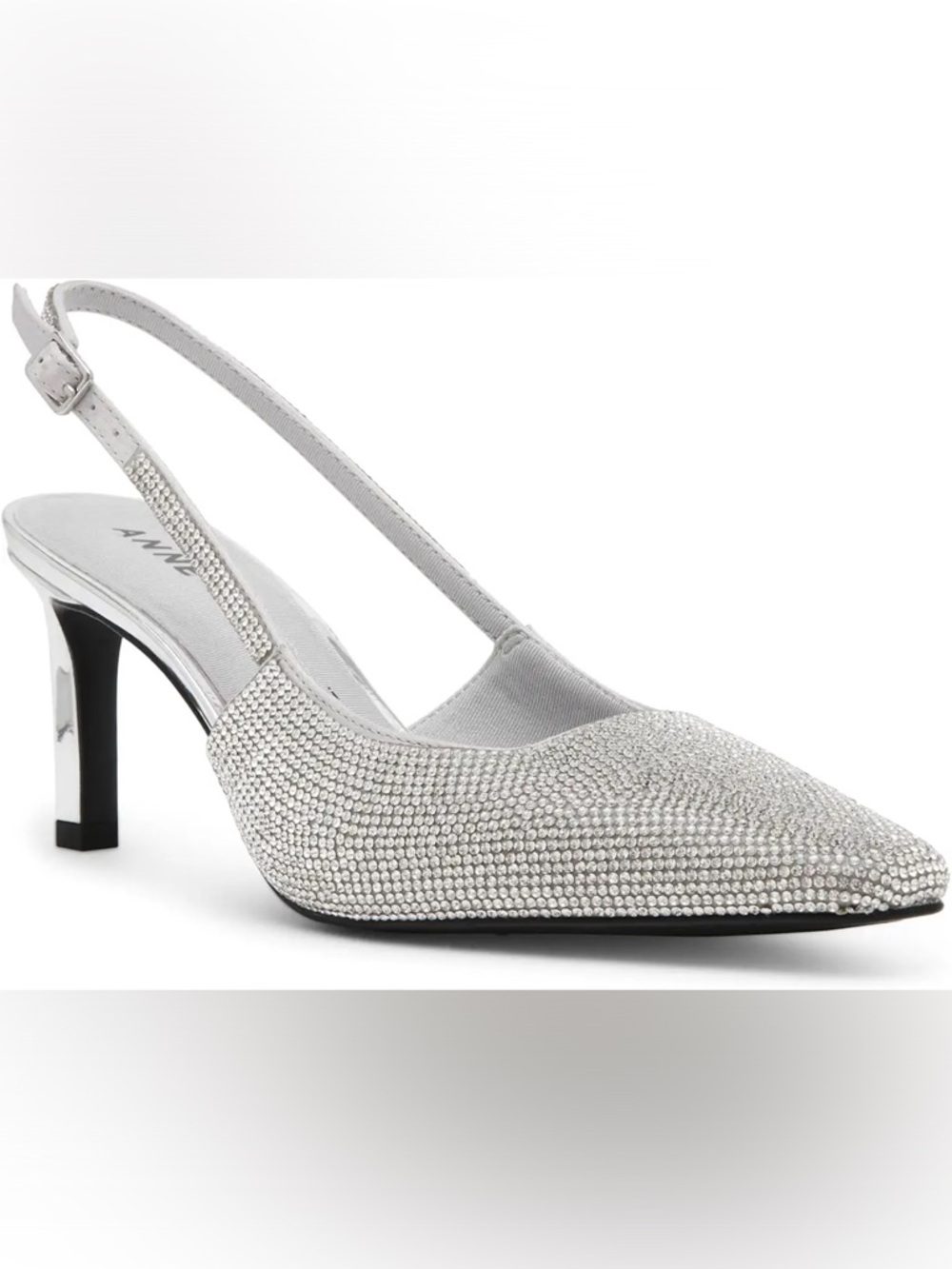 Anne Klein Rosel Slingback Pump (Women) Size 9.5, Silver Crystal